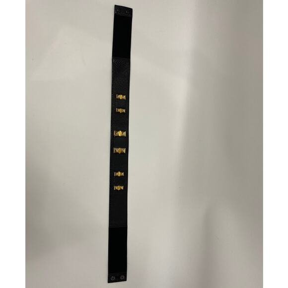 Bebe Womens Black Pleather Elastic Stretch Belt Rockstud Fashion Size M/L - Picture 3 of 7